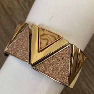 nOir Jewelry Gold + Rose-gold Shimmer Geometric Cuff Mother of Pearl Nordstrom